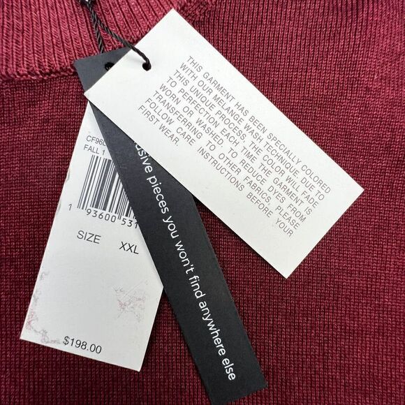 New Michael Kors Men Burgundy Sweatshirt Turtleneck Long Sleeve Sweater US XXL - Picture 8 of 10